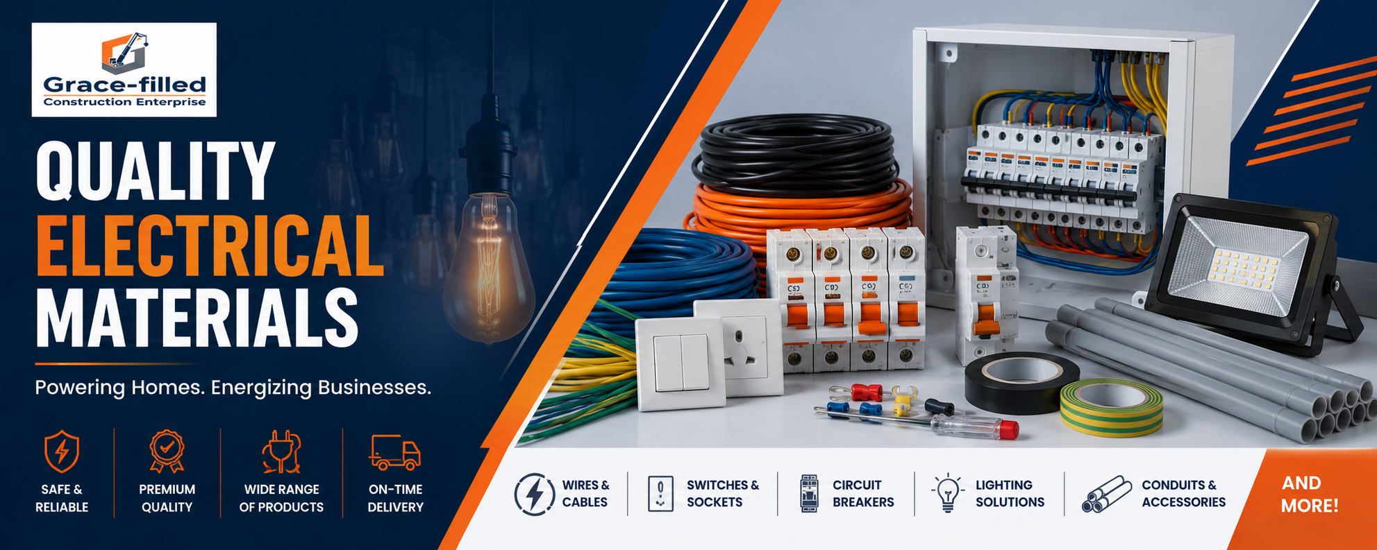 Quality electrical materials from Grace-filled Construction Enterprise